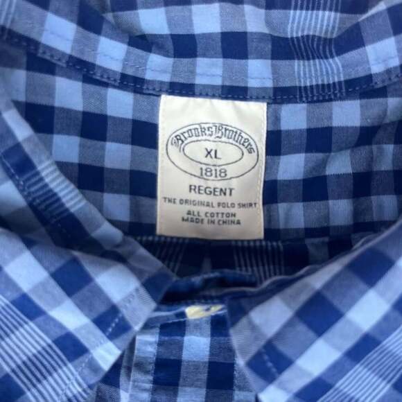 Brooks Brothers Men's XL Regent Fit Blue Plaid Button Down Long Sleeve Shirt - Picture 2 of 10